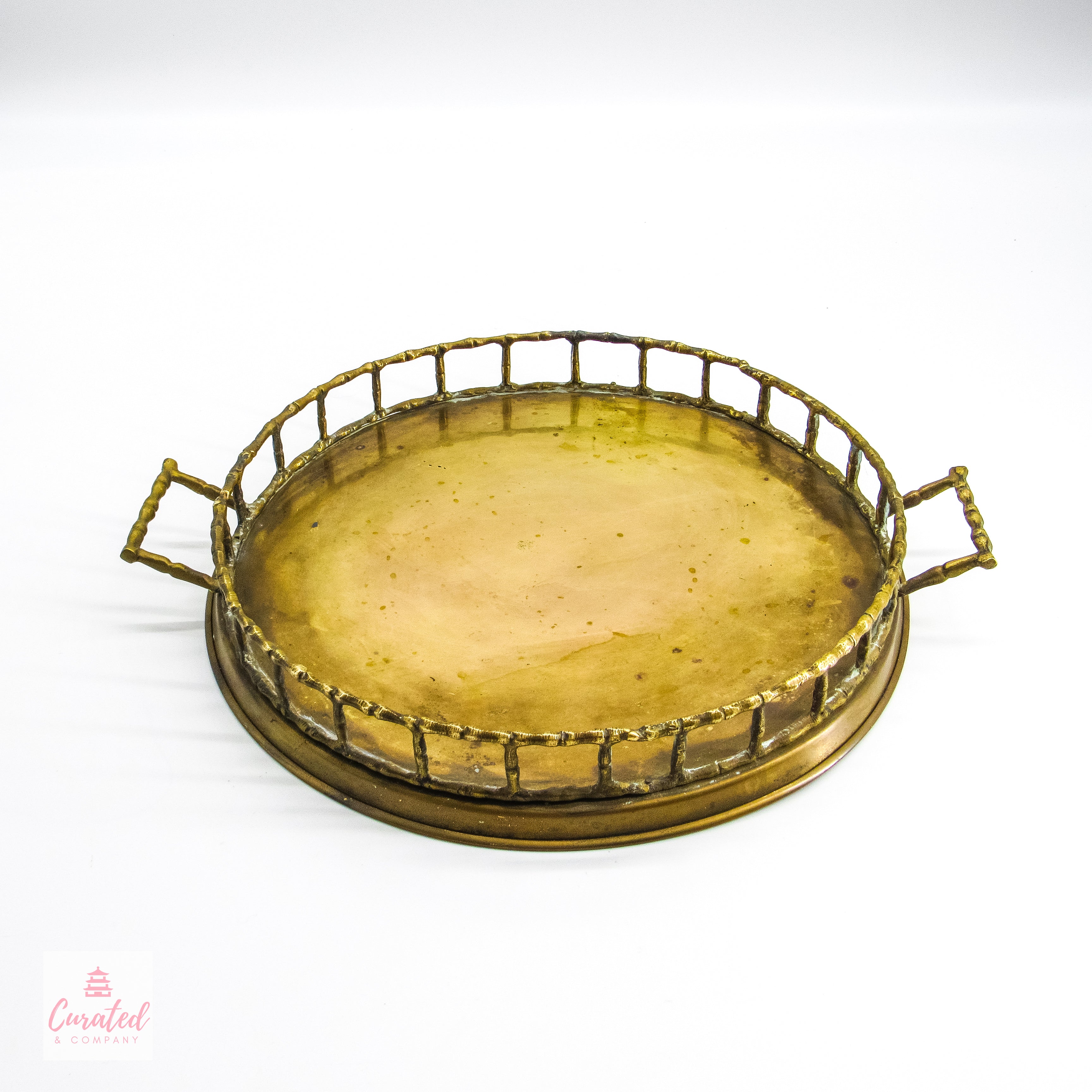 Faux Bamboo Brass Tray