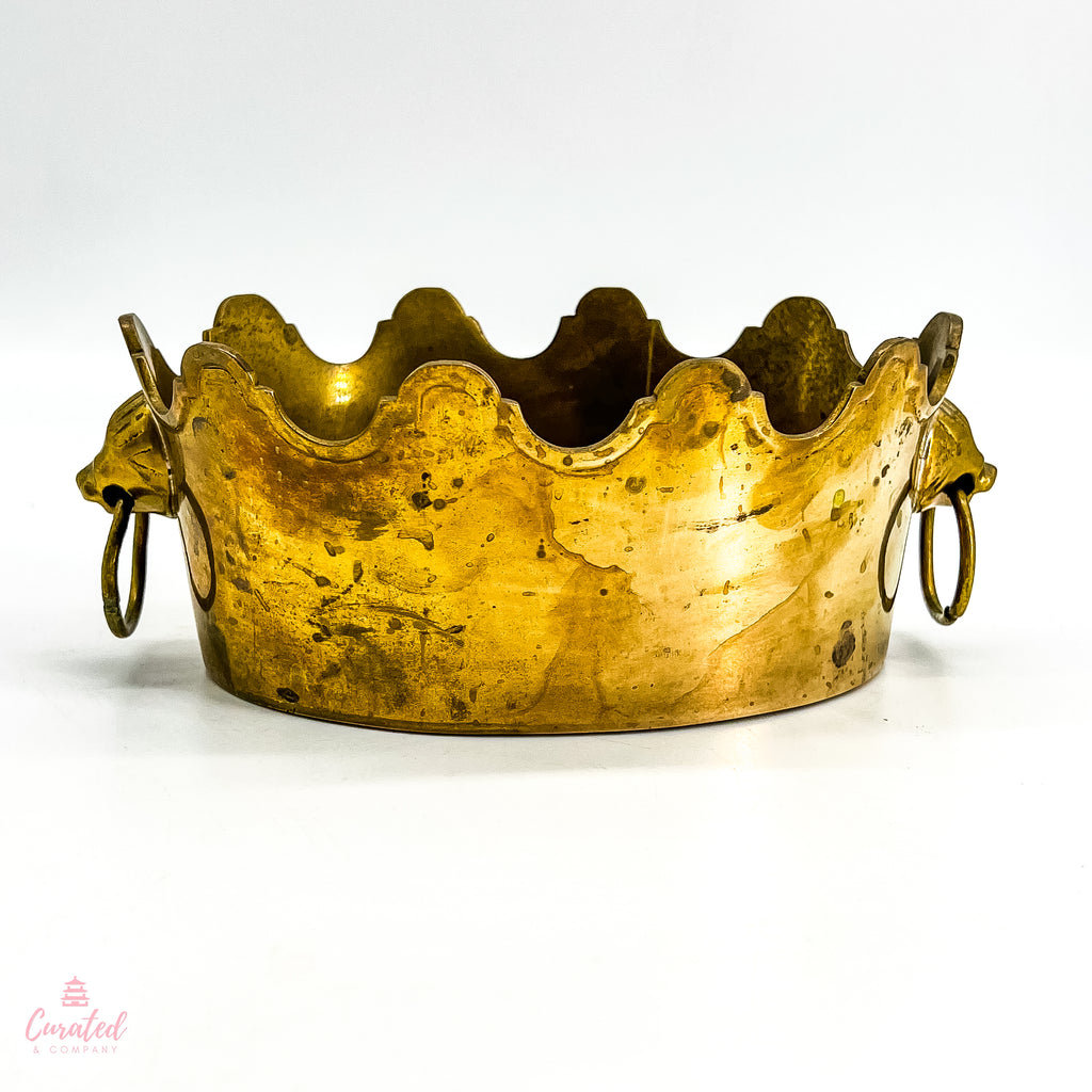 Small Brass Faux Bamboo Tray